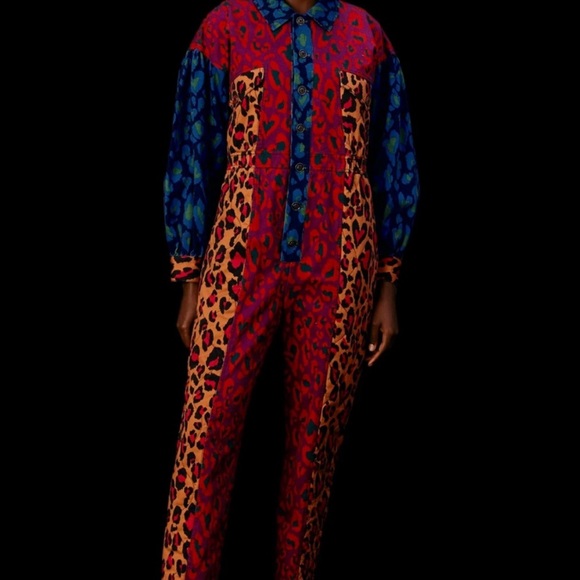NWT Farm Rio Mixed Leopard Pop Jumpsuit - Picture 2 of 10